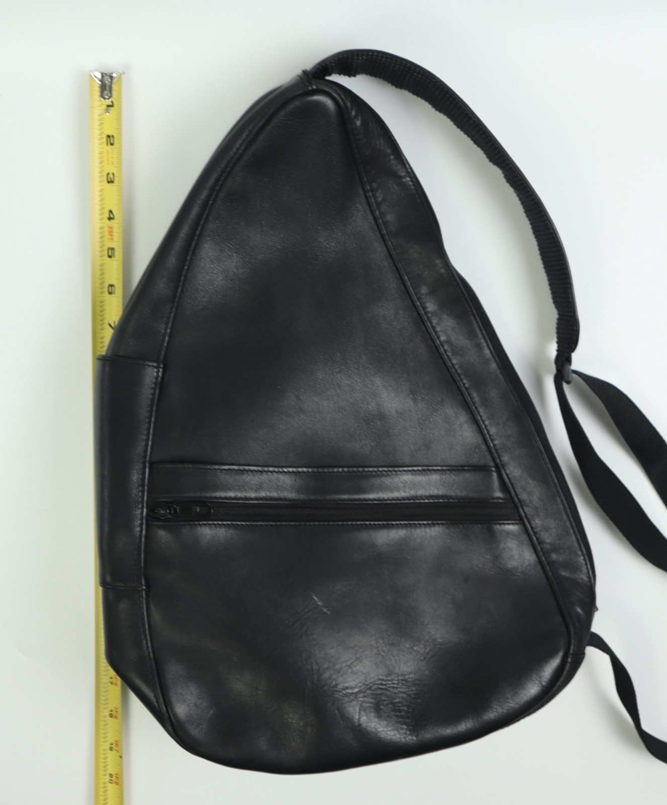 Vintage L.L Bean Ameribag Black Leather Shoulder Bag One Strap USA Made