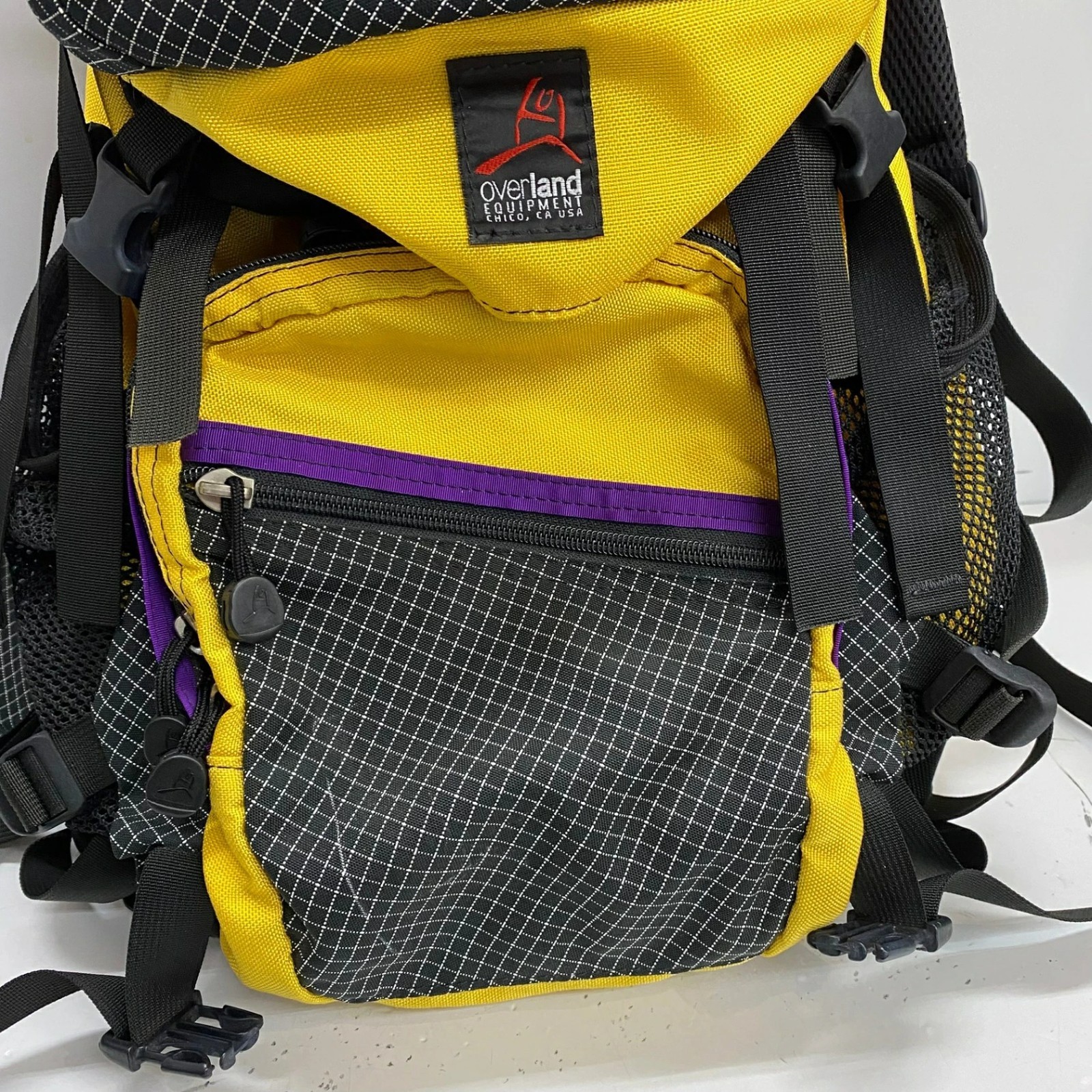 OverLand Equipment USA Made Backpack Yellow Vintage 90s Daypack Used