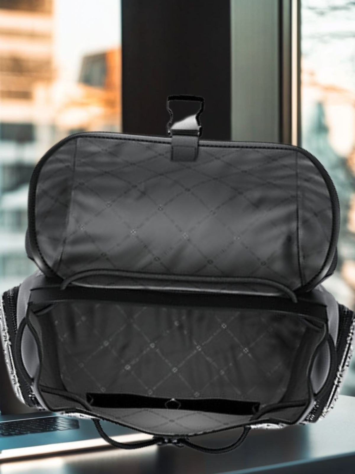 Michael Kors Cooper Medium Silver Metallic Logo Debossed Travel Men Backpack Bag