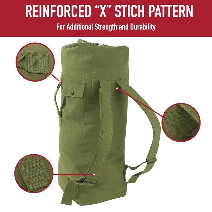 GI Style Heavyweight Canvas Top Load Duffle Bag Navy Blue 22″x38″