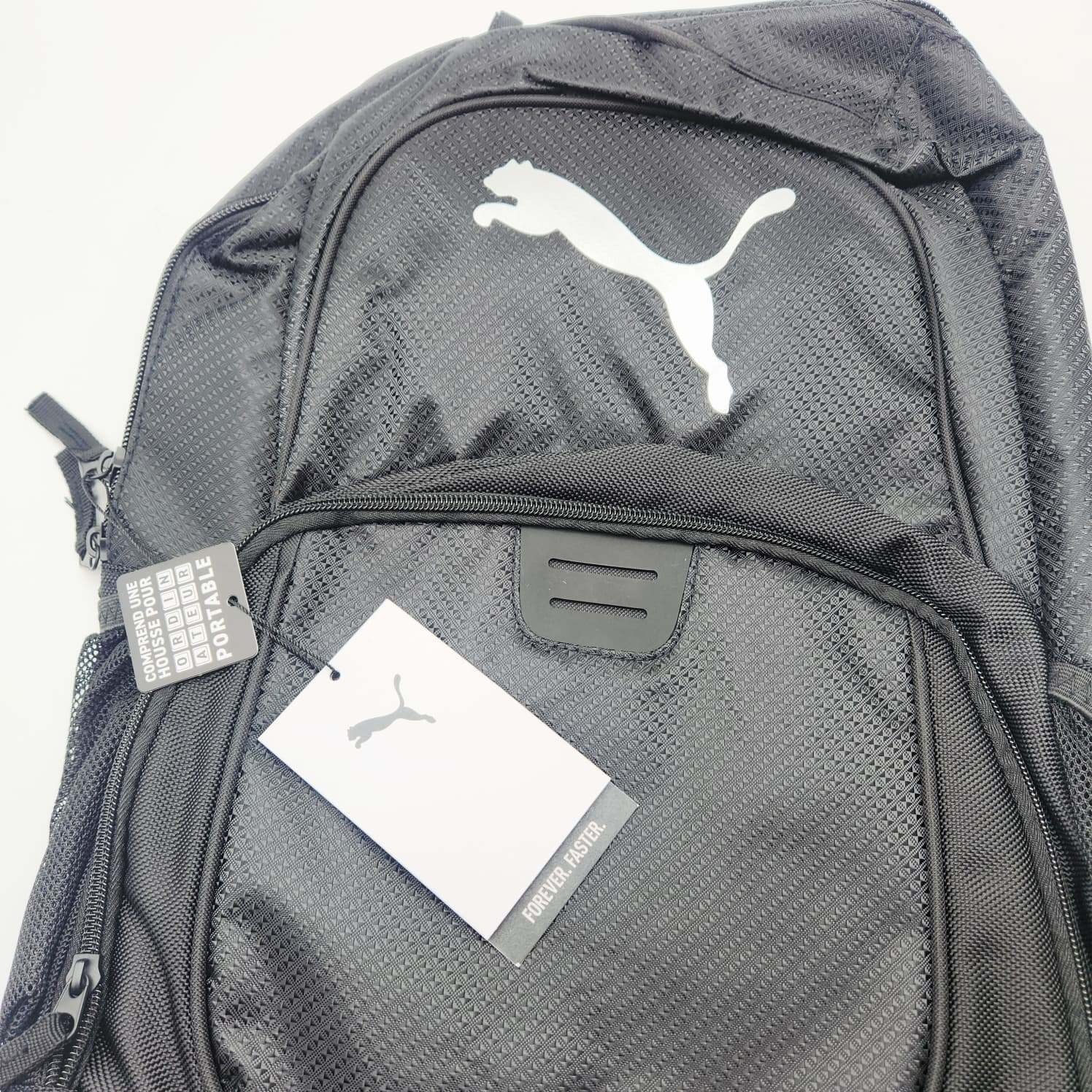 PUMA Evercat Contender Backpack Black Silver 19×12.5×6.5 School Laptop Bag New