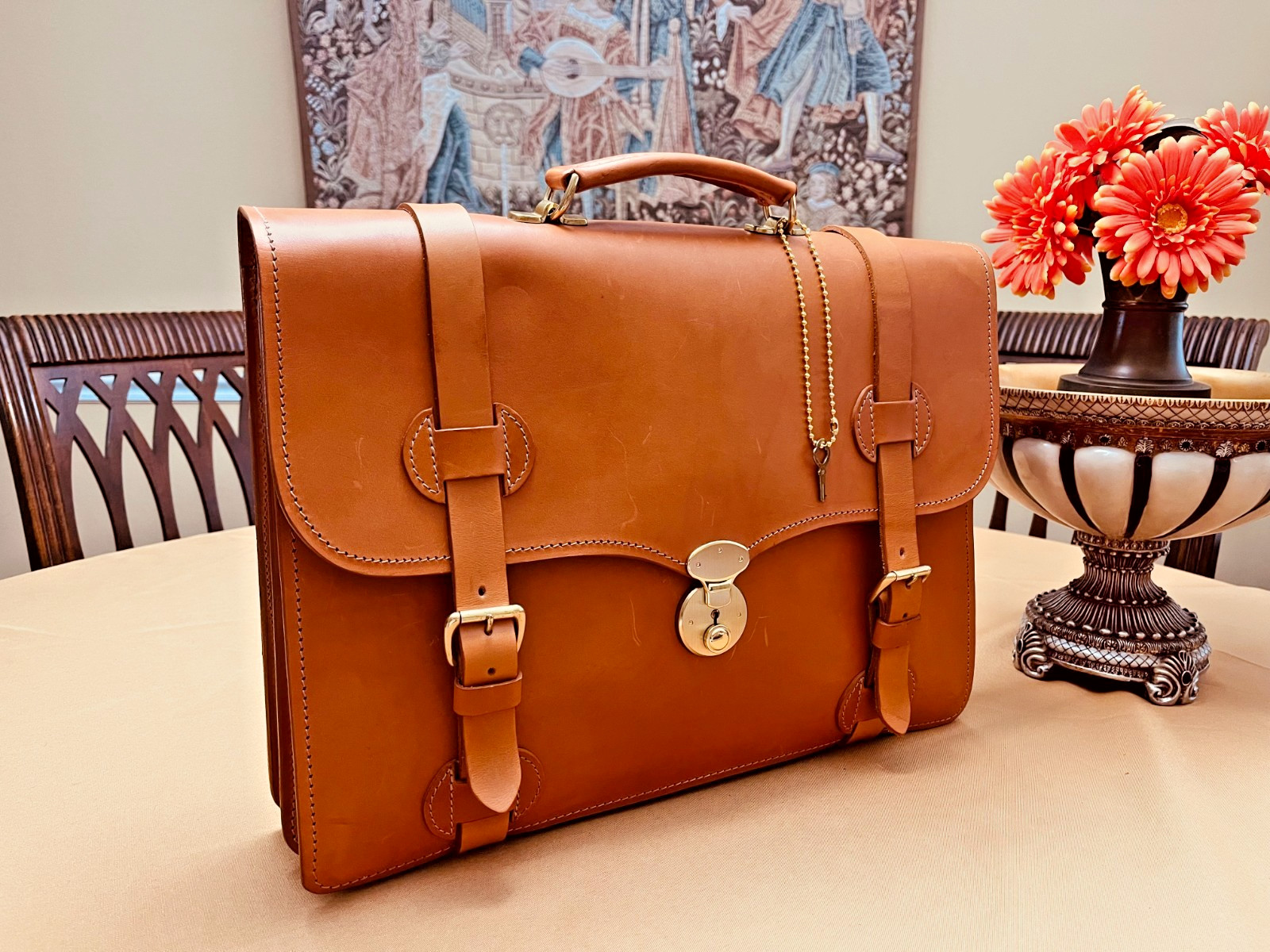 STEPHEN BROOKS English Tan Bridle Leather Briefcase / Portfolio / Satchel – USA