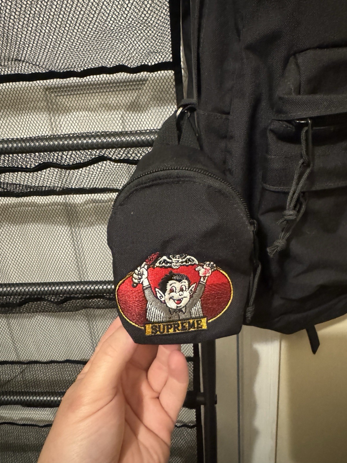 Supreme Vampire Boy Black Backpack + Pouch Used Cordura