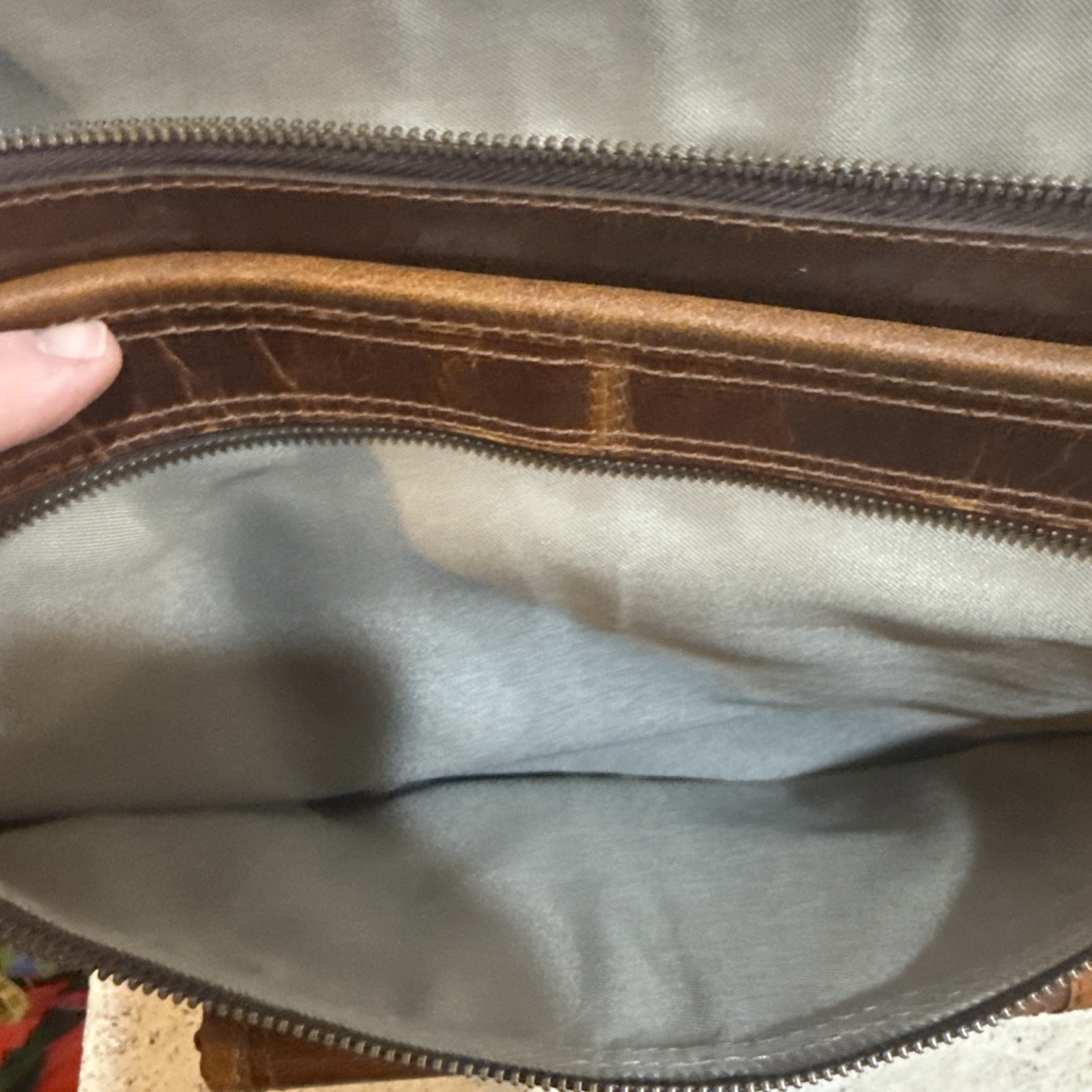 Aaron Leather Goods Messenger Side Bag 18×14 Buffalo Distressed Brown Laptop