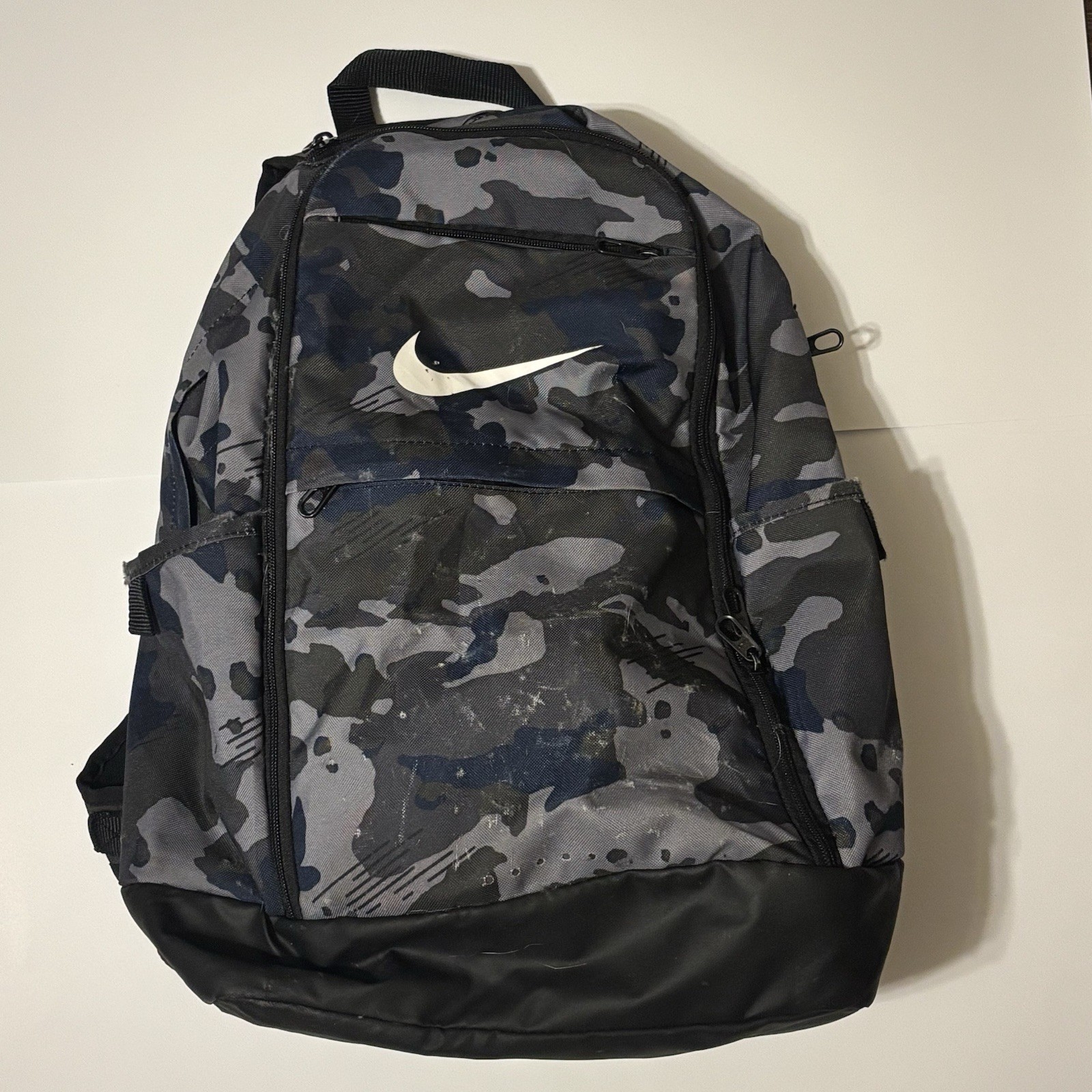 Nike Camouflage Backpack Black/Gray Zip Closure Adjustable Straps Pockets