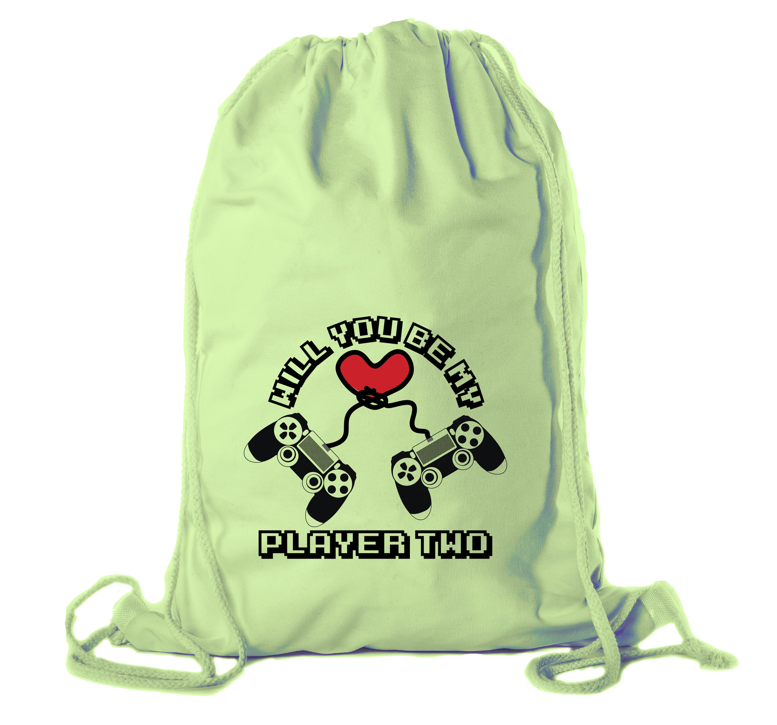Gamer Valentine’s Player Two Bags, Valentines Cotton Bag, Nice Drawstring Bags