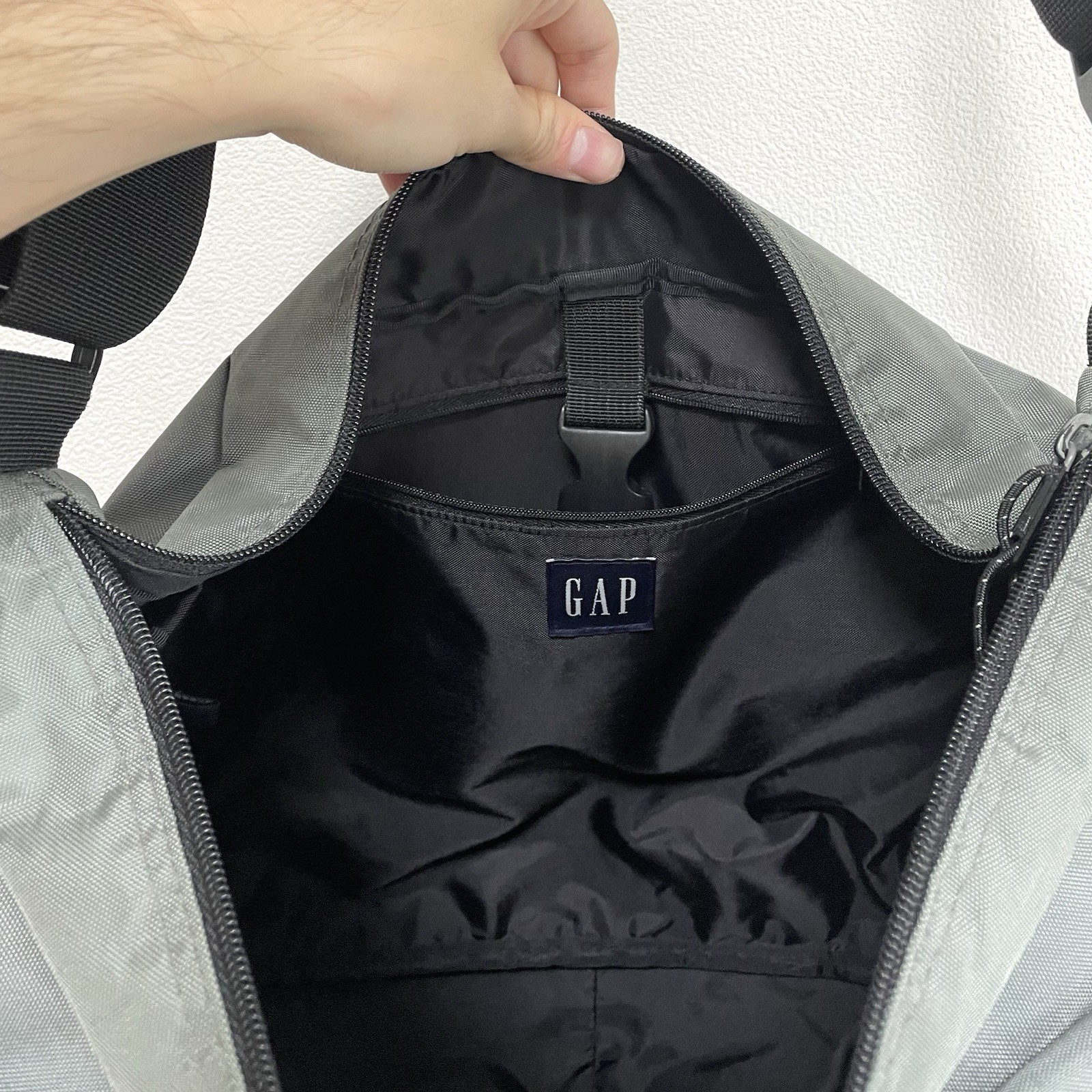 Vintage Gap Messenger Shoulder Bag Crossbody Sling Nylon Olive Green Y2K 90s 00s