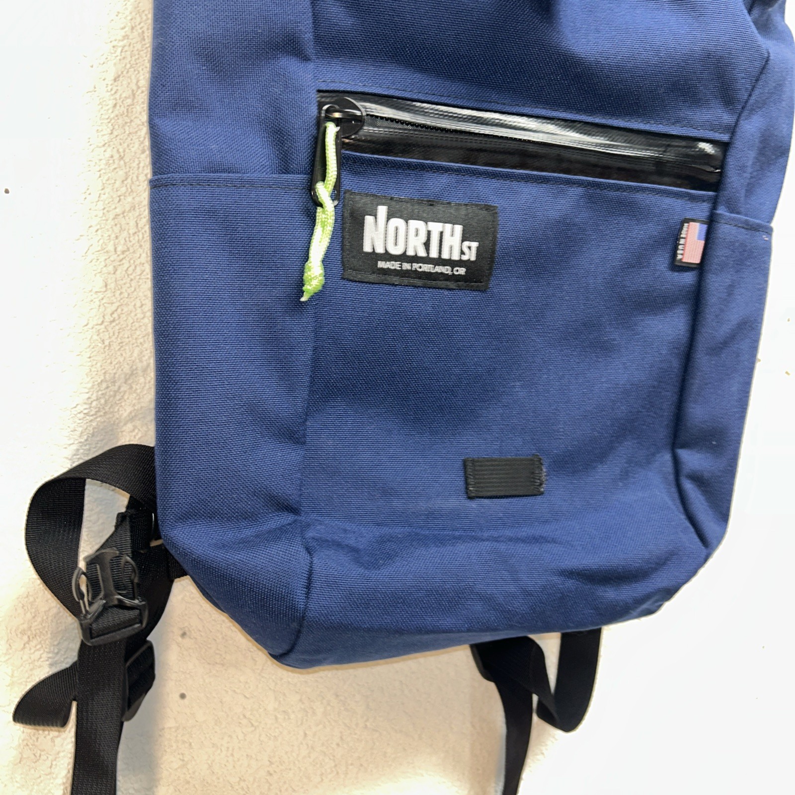 North st Davis Backpack Rolltop 20L Daypack Bag Made In Portland Oregon USA Blue