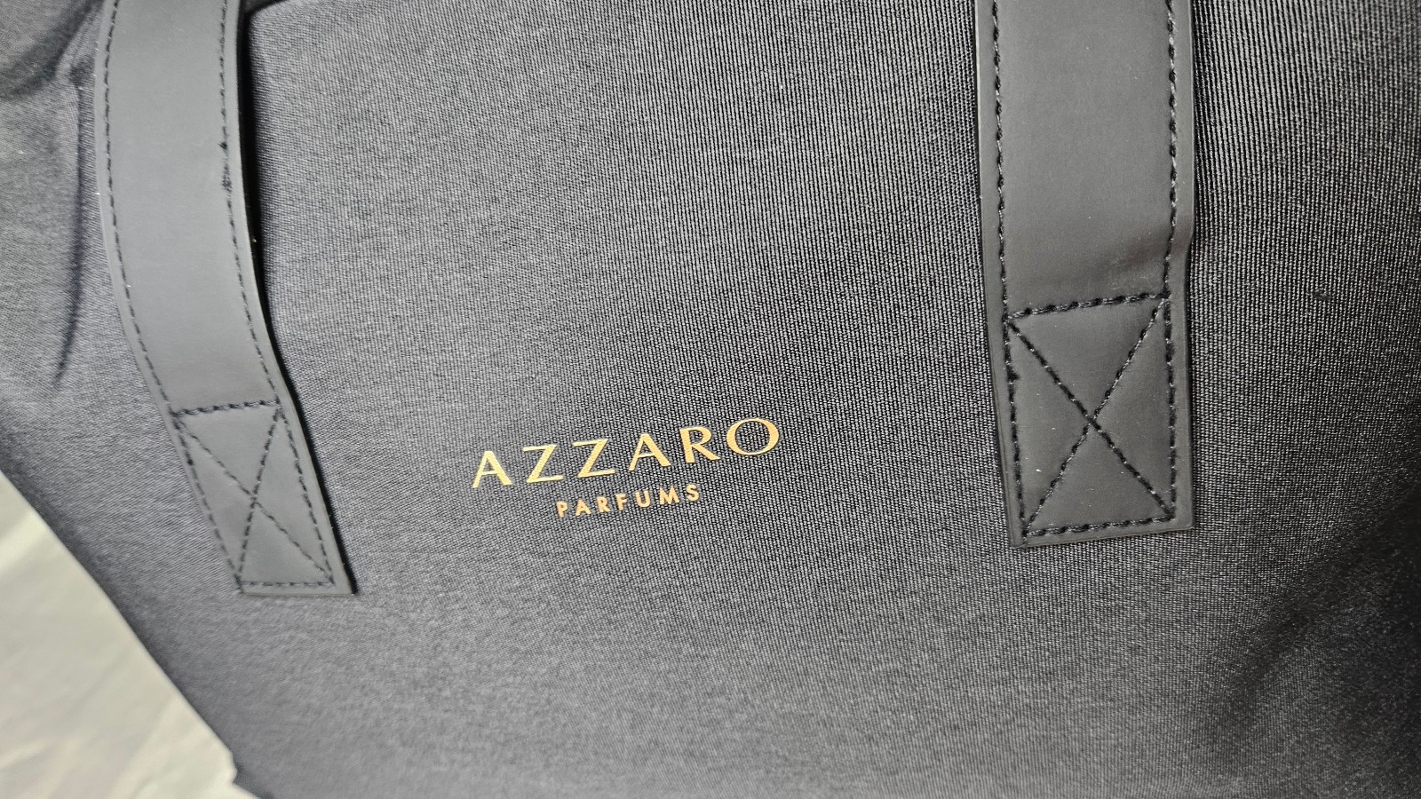 Azzaro Parfums Weekender Gym Overnight Duffle Bag Black Canvas Travel Carry On