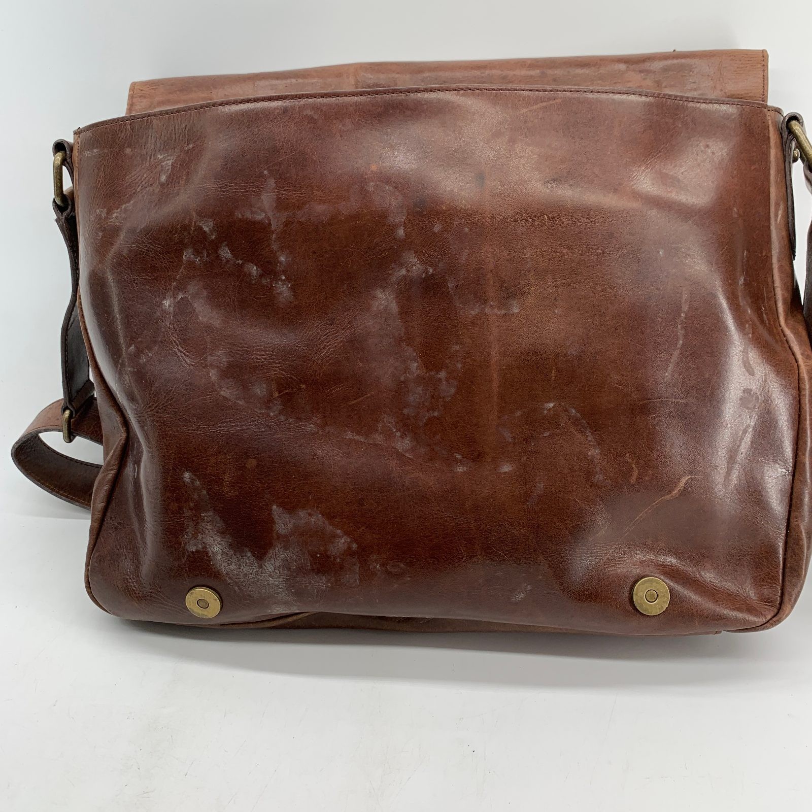 Vtg Brooks Brothers Leather Messenger Bag Crossbody Laptop Satchel