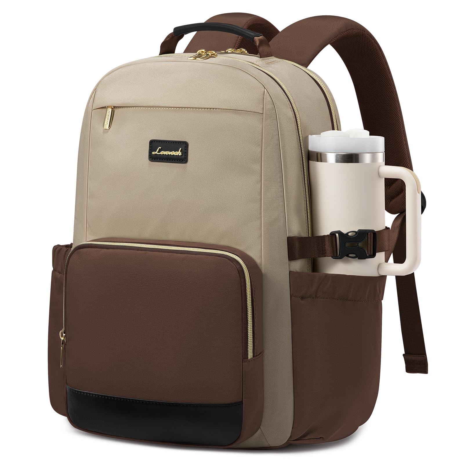 Women’s 15.6 Inch Laptop Backpack Waterproof Travel Nurse Bag Khaki