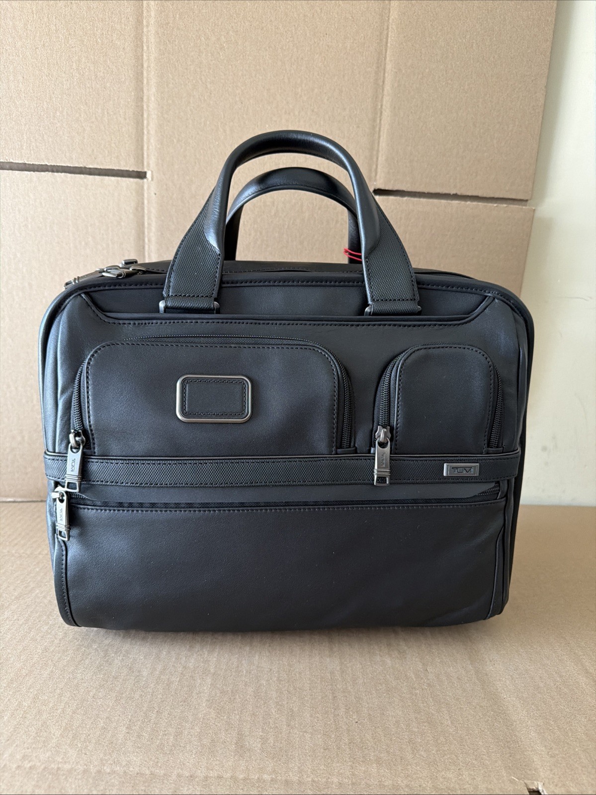 TUMI Alpha 3 Expandable Organizer Laptop Briefcase Leather 117231 1041 9603141