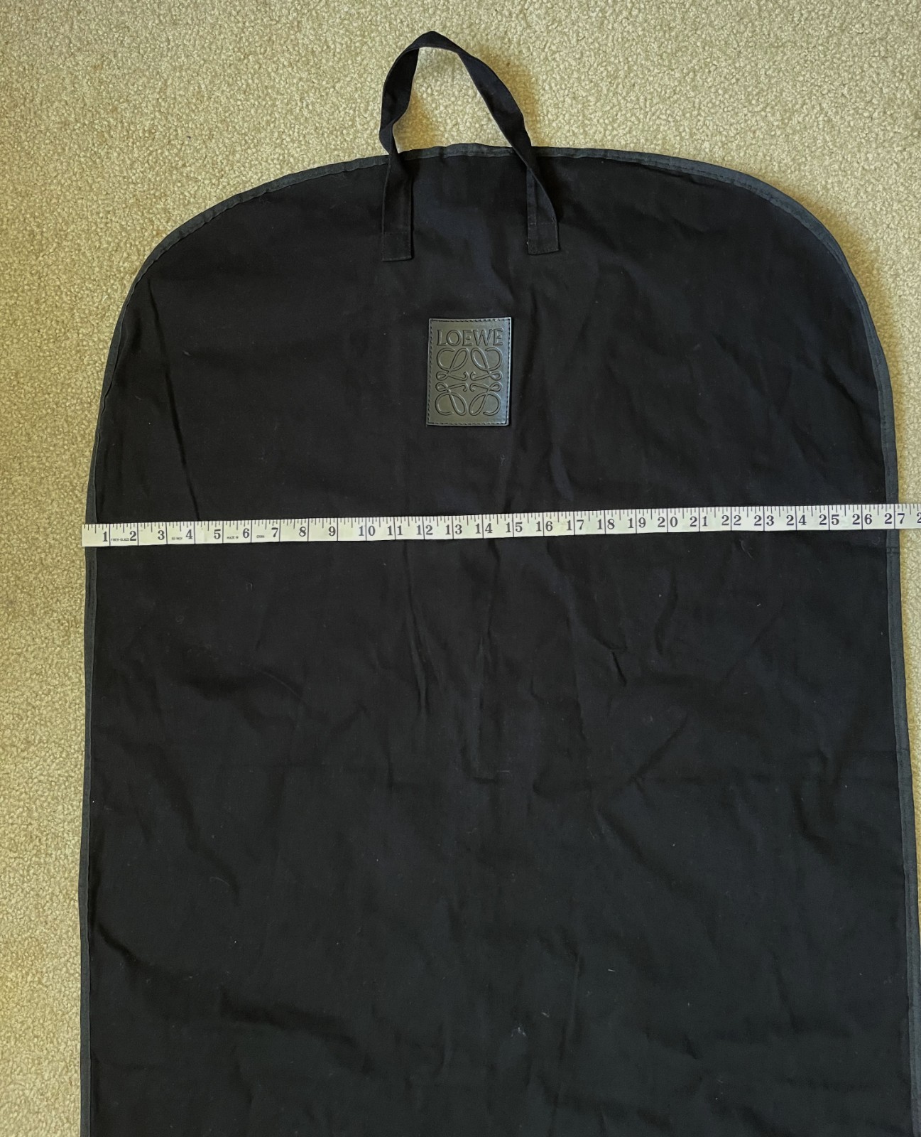 Authentic LOEWE 60×26 Zip Up Cotton Canvas Trip Travel Garment Bag Ship Fast