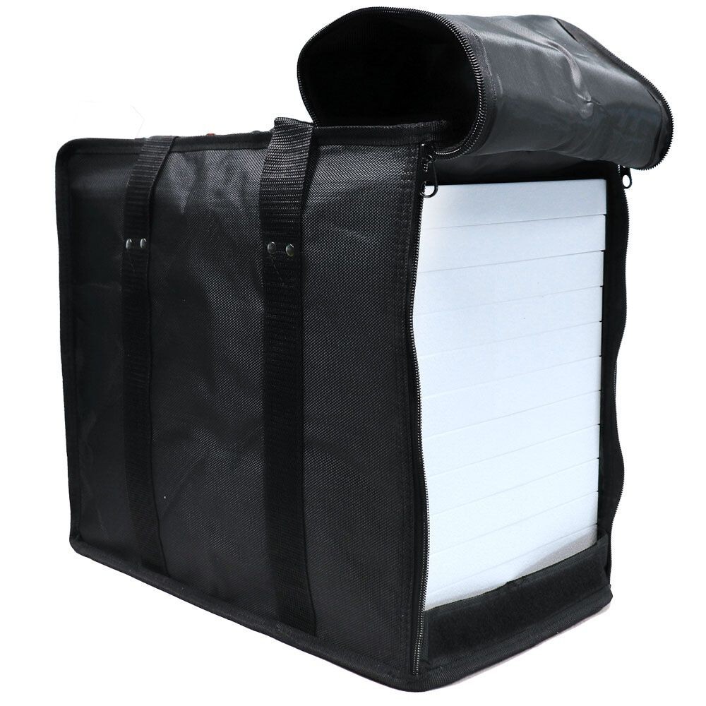 Black Water Resistant Jewelry Tray Carrying Case, Holds 12 1″ Trays