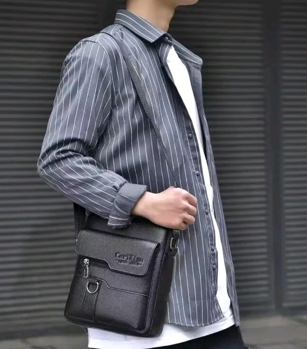 Men’s Genuine Leather Crossbody Small Travel Shoulder Multi Pocket Bag