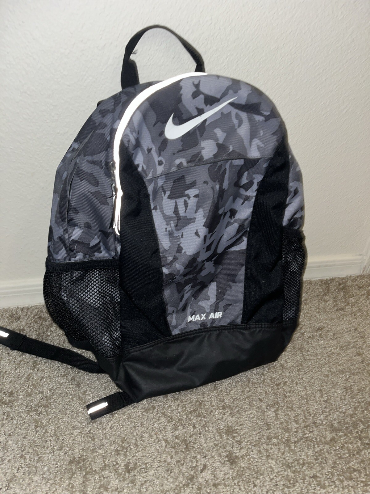 Nike BA4736-009 Black & Gray Camo Backpack – Super Clean, Durable, Lightweight