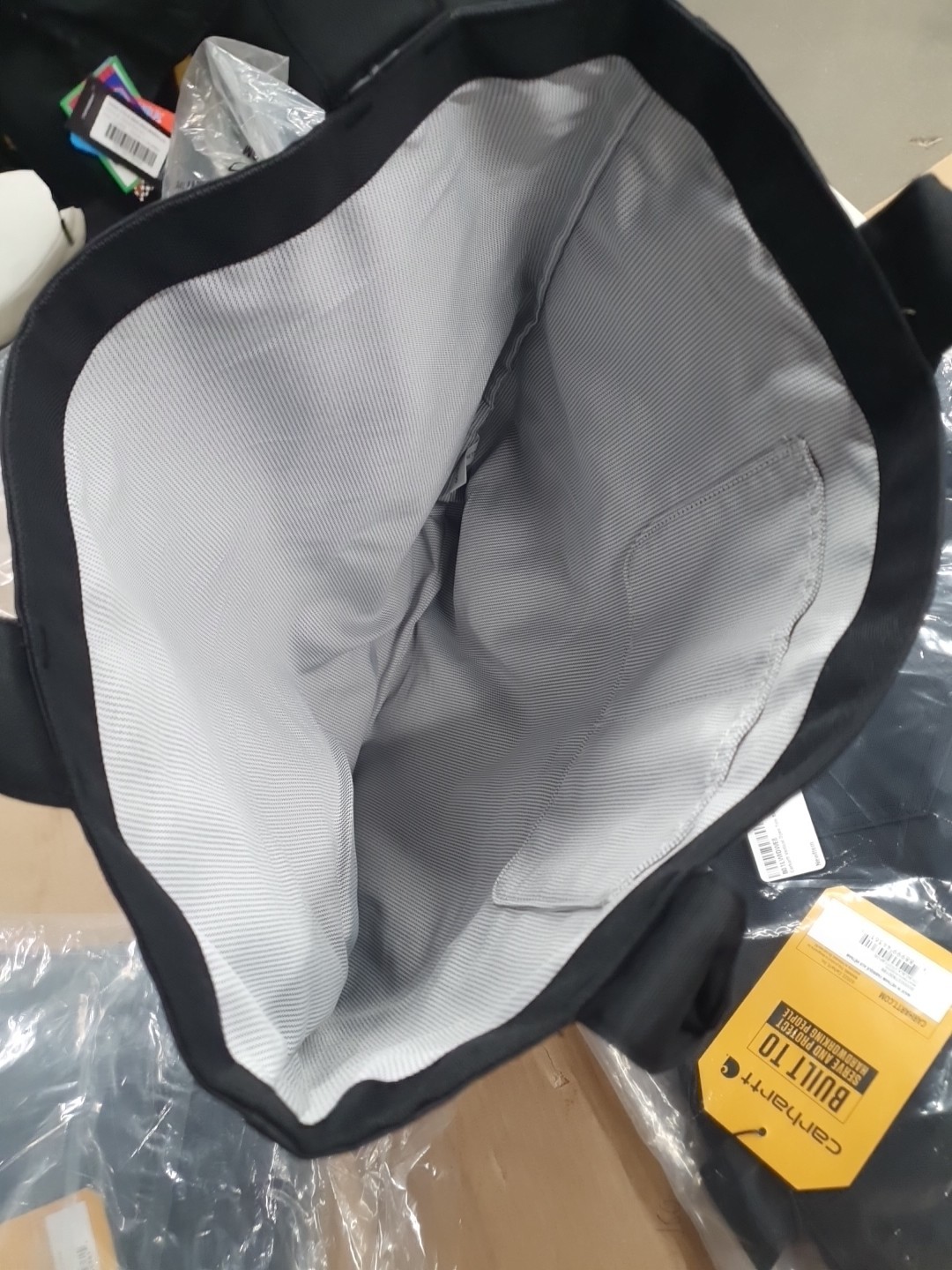 Carhartt Vertical Open Tote Bag Black Water Resistant Durable Work Tote