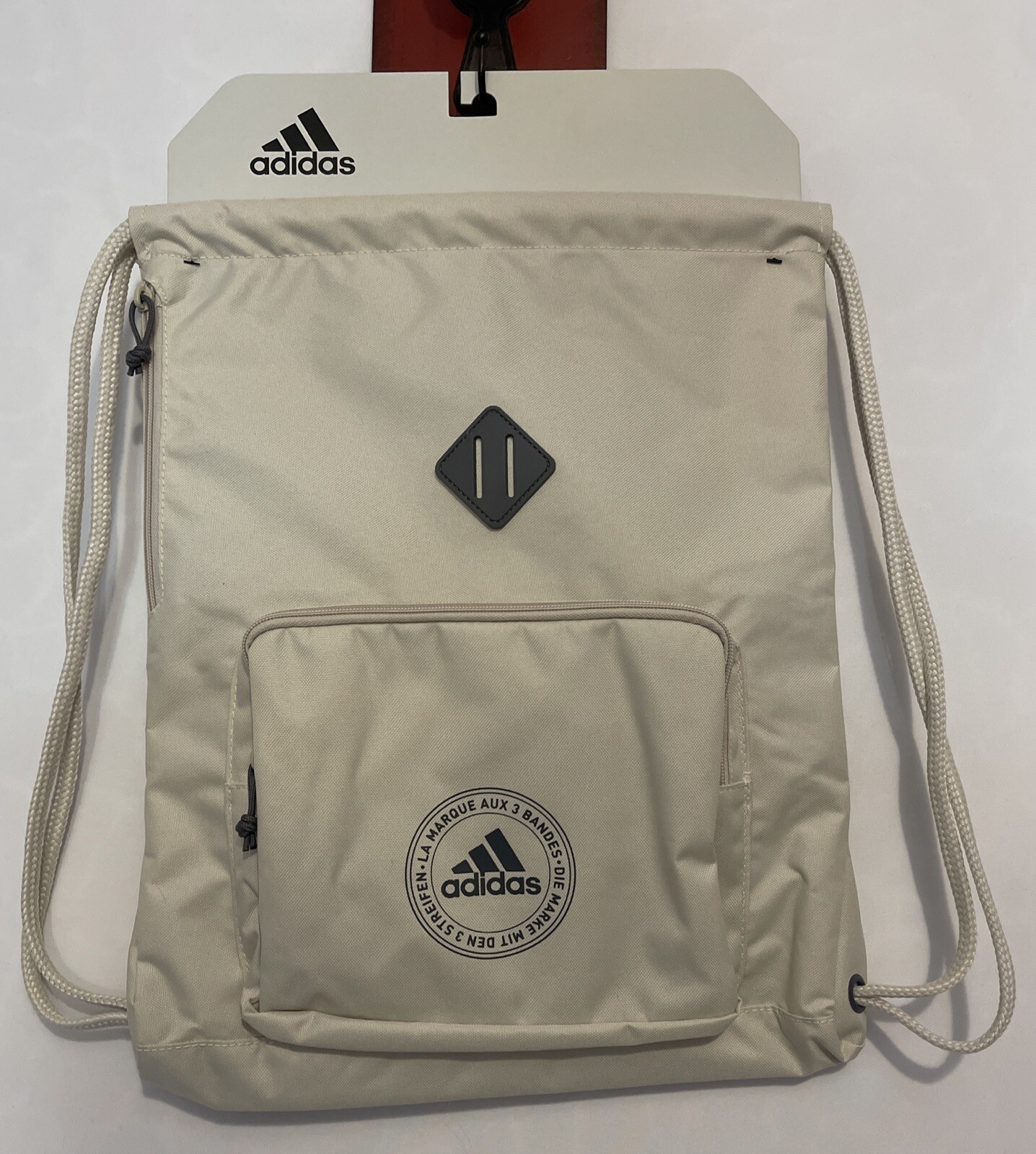 Adidas Aux 3 Off-White Classic Sack Pack Backpack Shoulder Bag NWT! A2673
