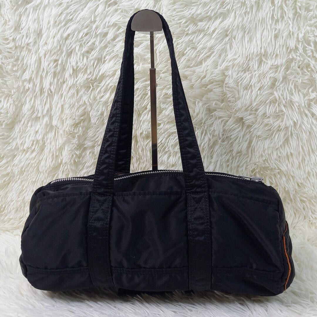 PORTER Tanker Mini Boston Bag Duffle Black Nylon Double Zip Japan 17cm 36cm