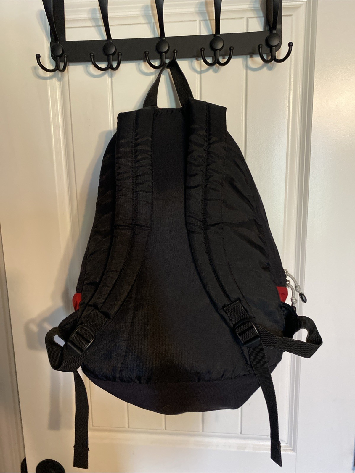 Large Red And Black Backpack, Multiple Zipper Pockets, Shoulder & Carry Strap