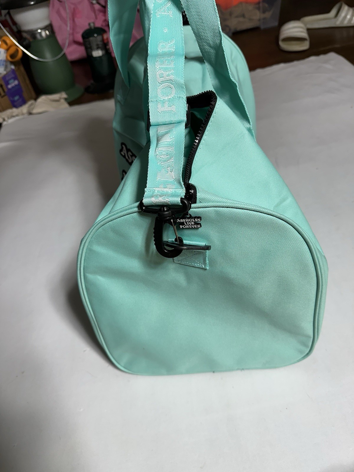 As*holes Live Forever ALF Blue Teal Long Strap Mini Baggage Duffle Bag New