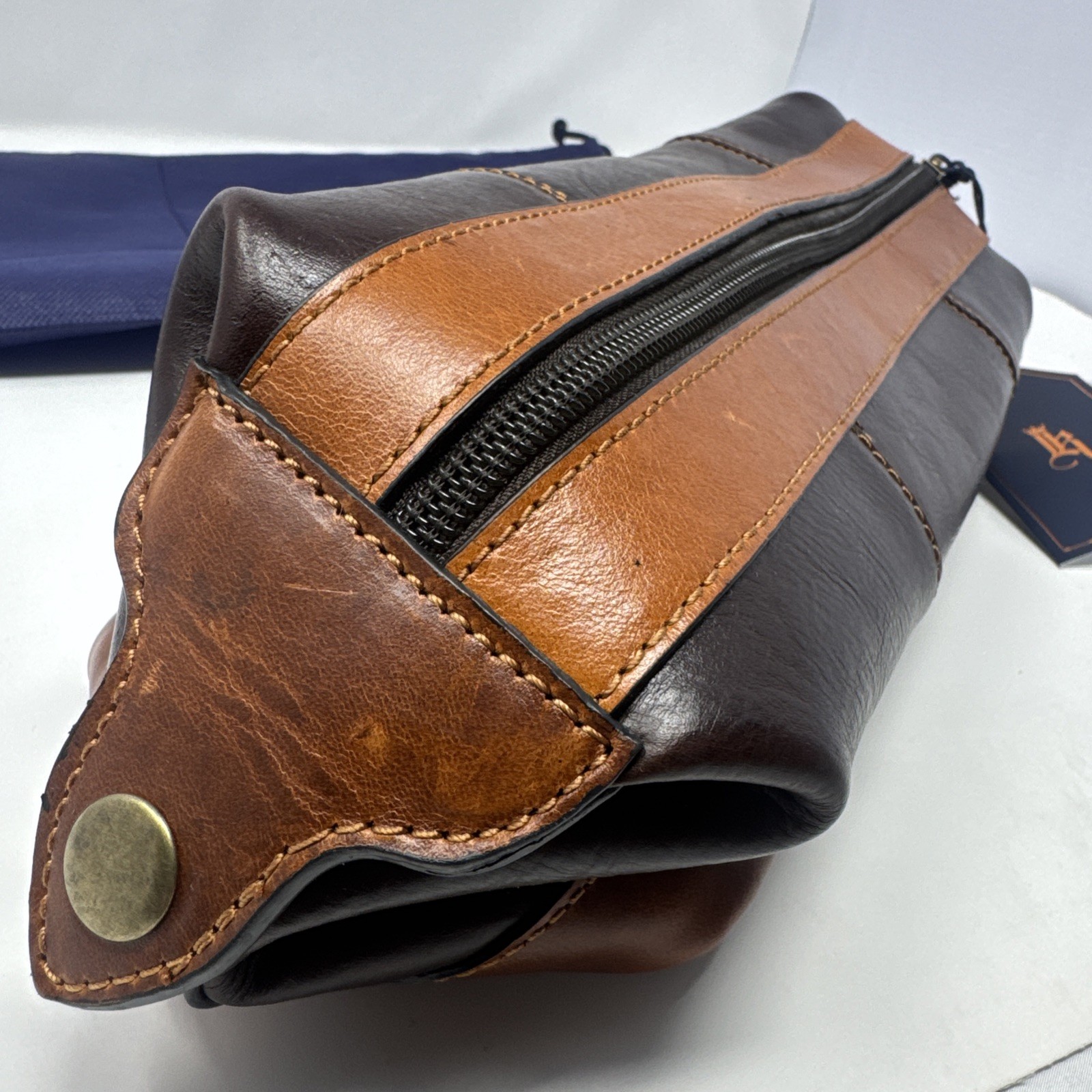 Links & Kings Sundance Travel Kit NWT Brown Premium Leather Some Minor Wear Read