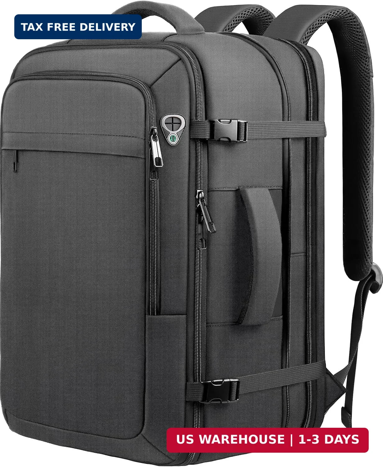 Carry on Backpack for 1-10 Days Trips, Extra Large 40L-50L Travel Backpack TSA A