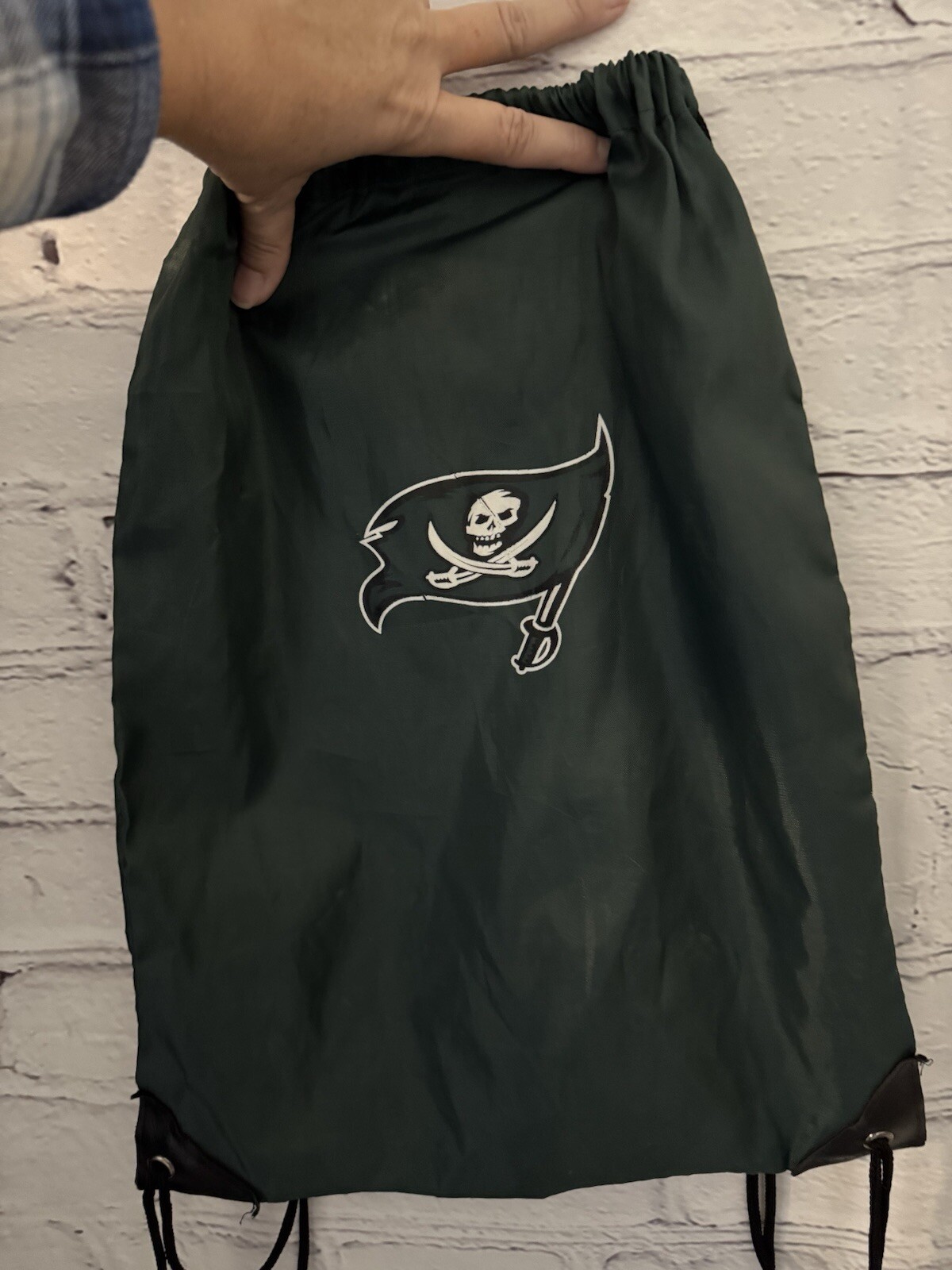 Unbranded Green RHS Pirates String Backpack with Pocket Approx 13″ x 17″