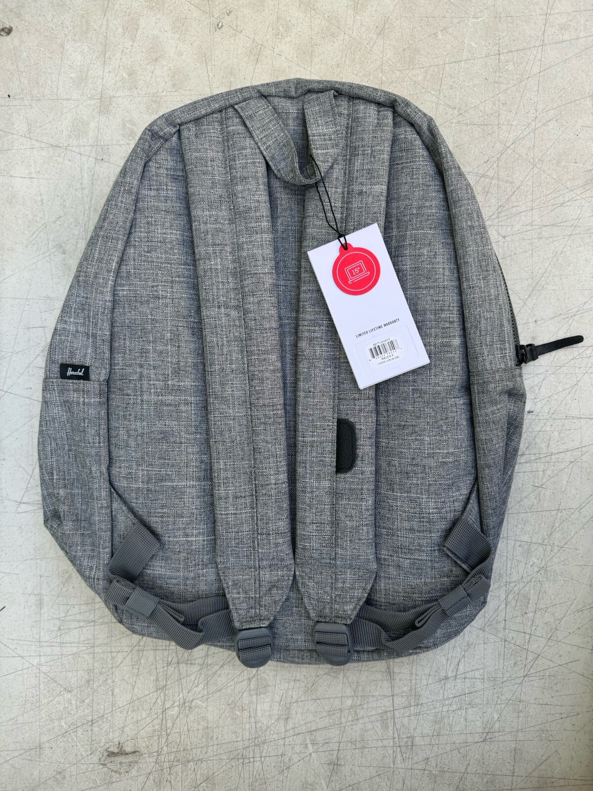 Herschel Settlement Backpack Classic 23.0L Raven Crosshatch Grey Meta Logo NEW