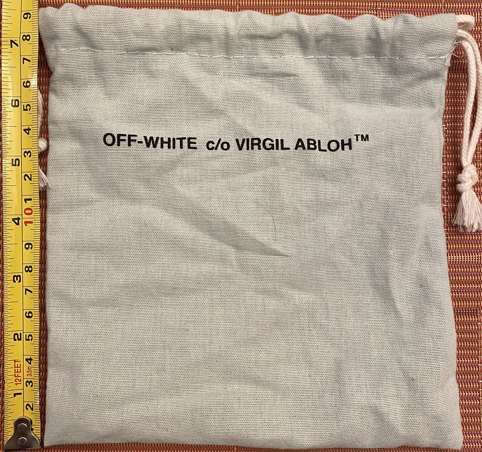 Off-White Virgil Abloh • Drawstring Bag Teal Green New • Tech • 7.5”• Free Fedex