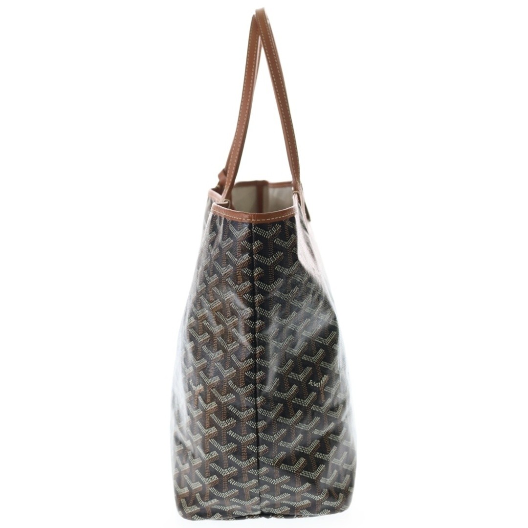 GOYARD Saint Louis PM PVC Coated Canvas Leather Tote Bag Brown Used a232c84b5529
