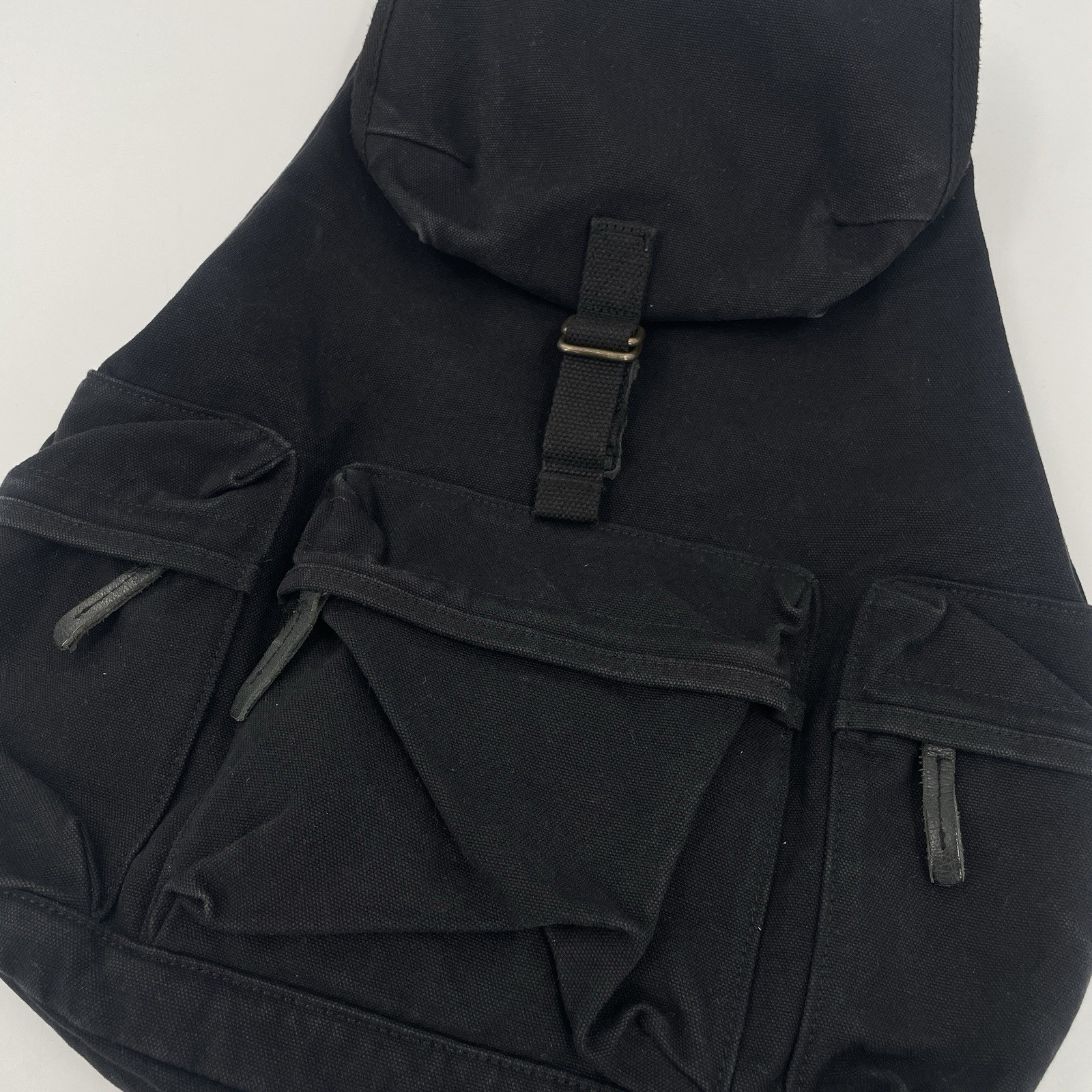 Gootium Black Thick Canvas Rucksack Backpack – Drawstring / Buckle Closure