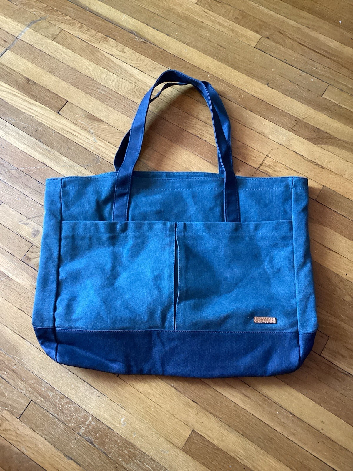 Luxe Baldessarini Uni-Sex Blue Denim Medium 20×15 in Tote Bag,Cotton Blend,MINT