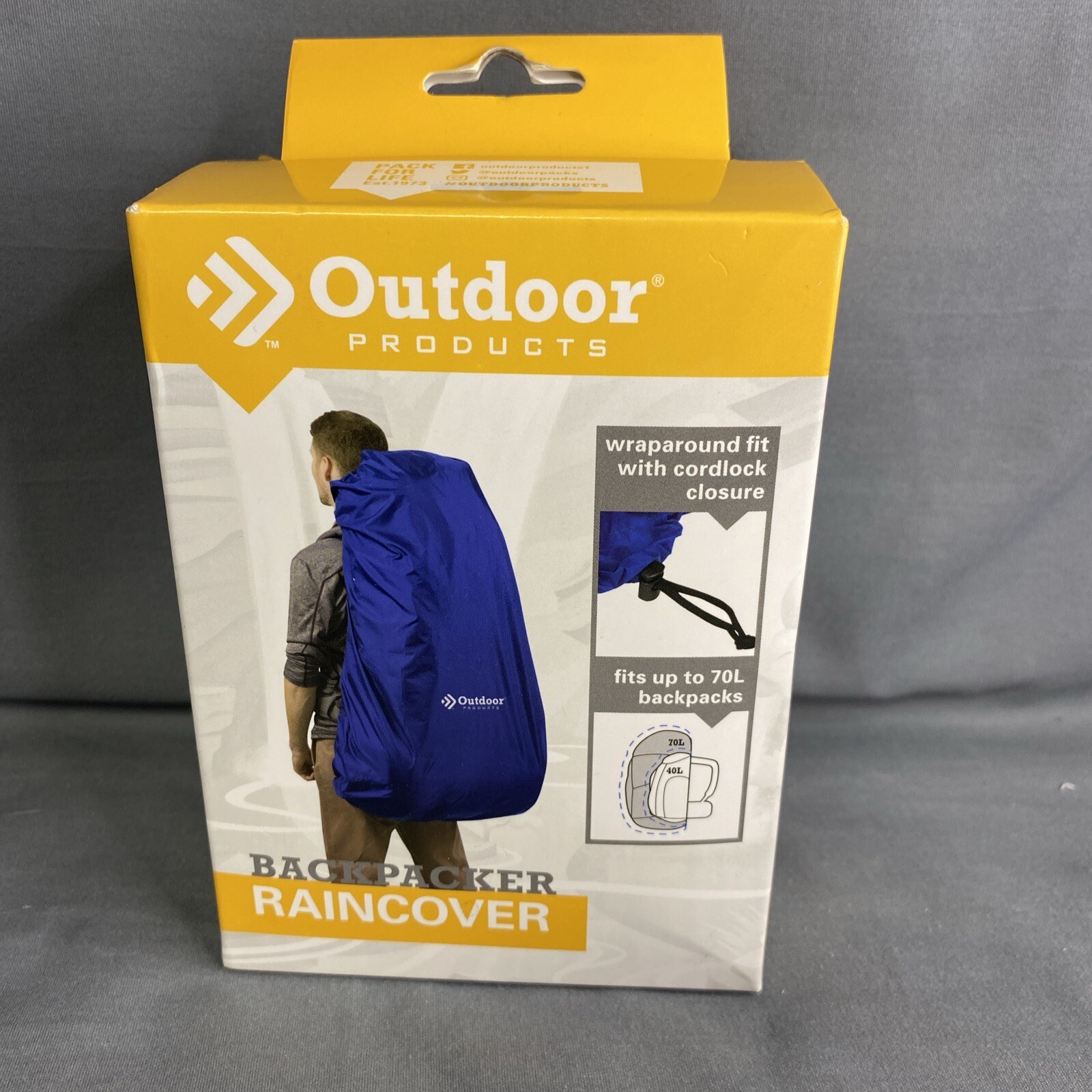 Outdoor Products Regular Backpacker Raincover Blue Water Resistant New In Pac