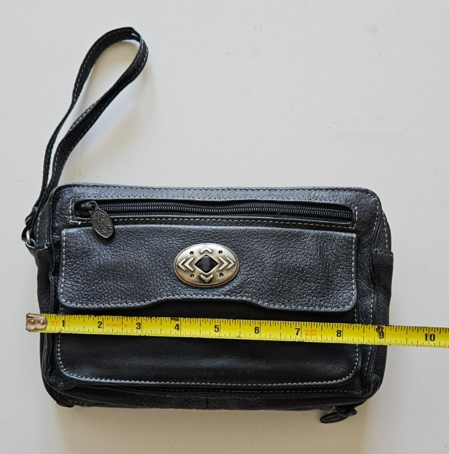 SCULLY By Dan Scully VERTICAL TRAVEL BAG – Black Leather w/zipper pocket