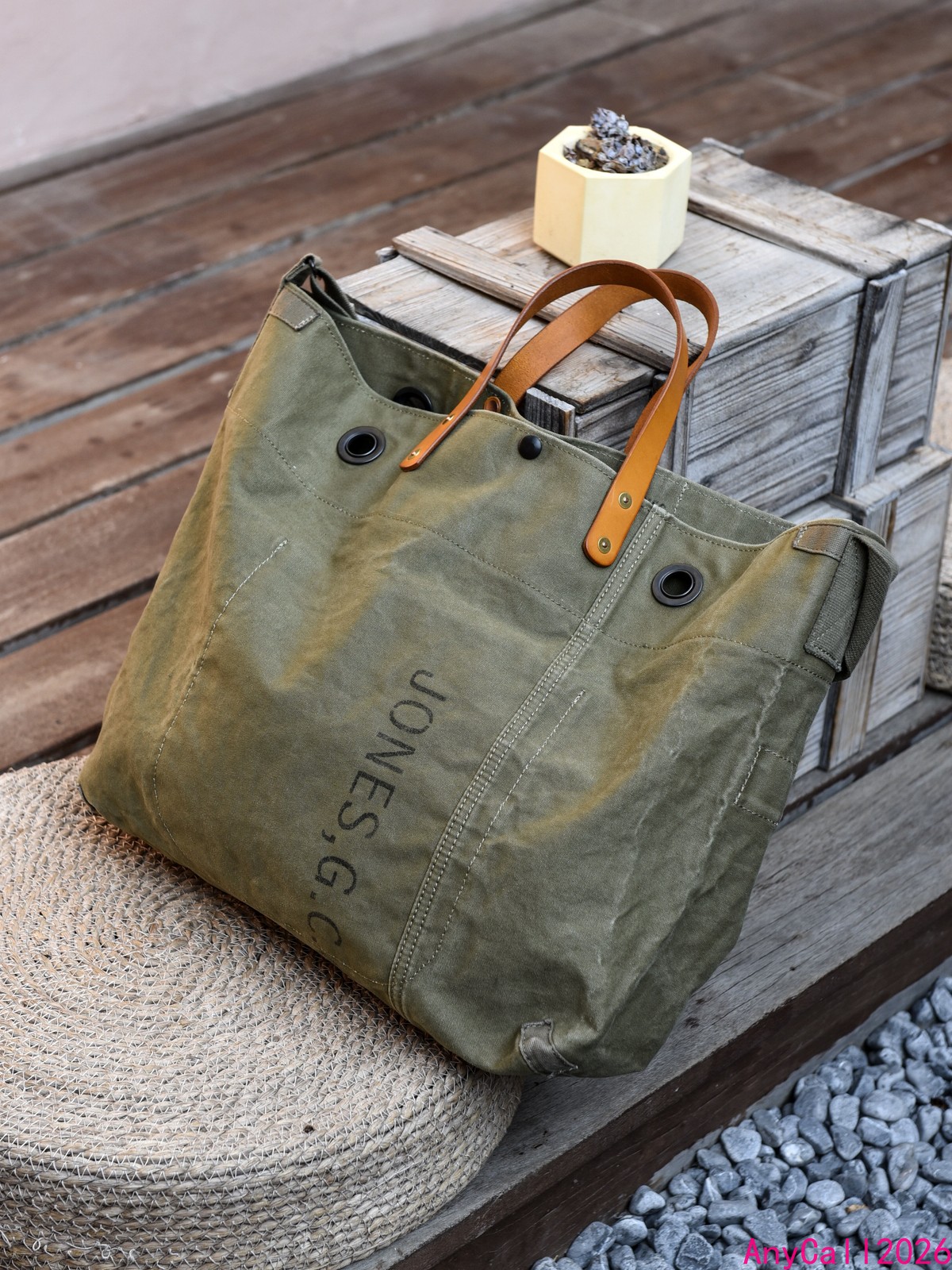 WWII Washed Canvas Duffle Bag Vintage Military Men Crossbody Travel Bag