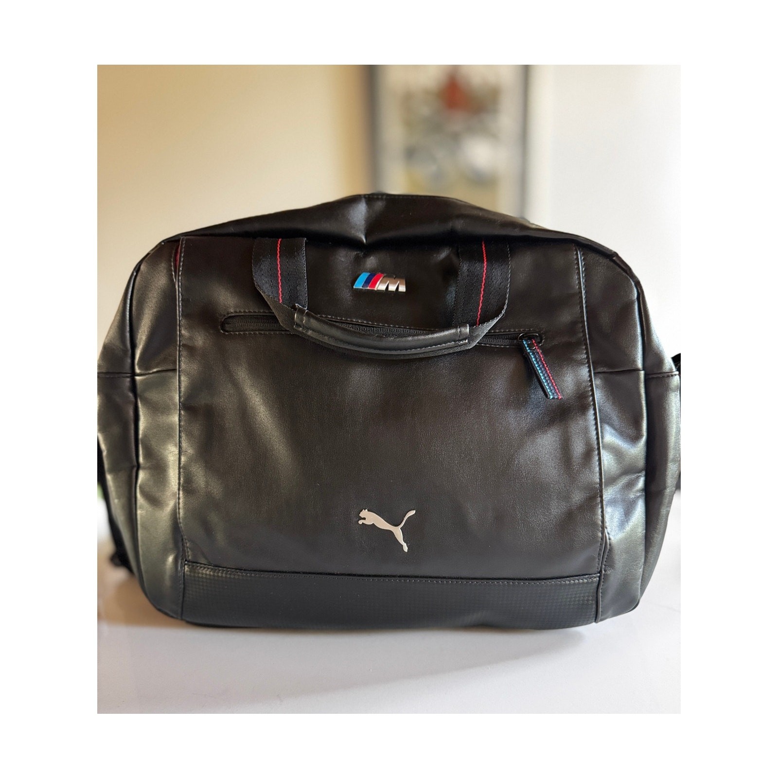 NWOT PUMA BMW M Motorsport Laptop Bag Messenger Work Case Briefcase Black Red