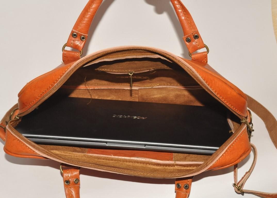 Leather document holder, Leather briefcase,Laptop briefcase,moroccan leather bag