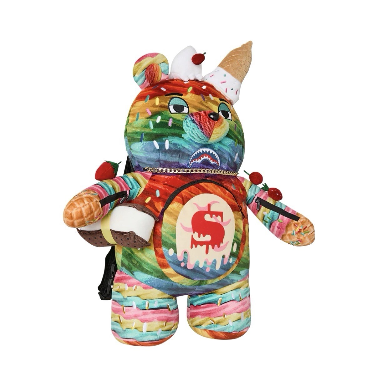 NEW WITH TAGS SPRAYGROUND BRAIN FREEZE PLUSH MONEY BEAR BACKPACK LIMITED EDITION