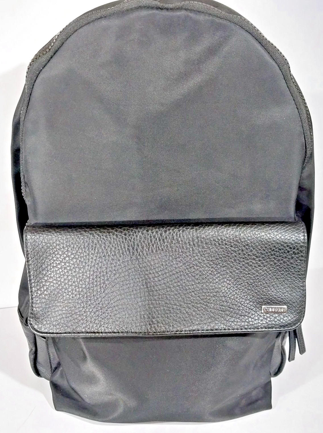 Unisex Calvin Klein Backpack-Rucksack Black Nylon and Pebble Polyurethane