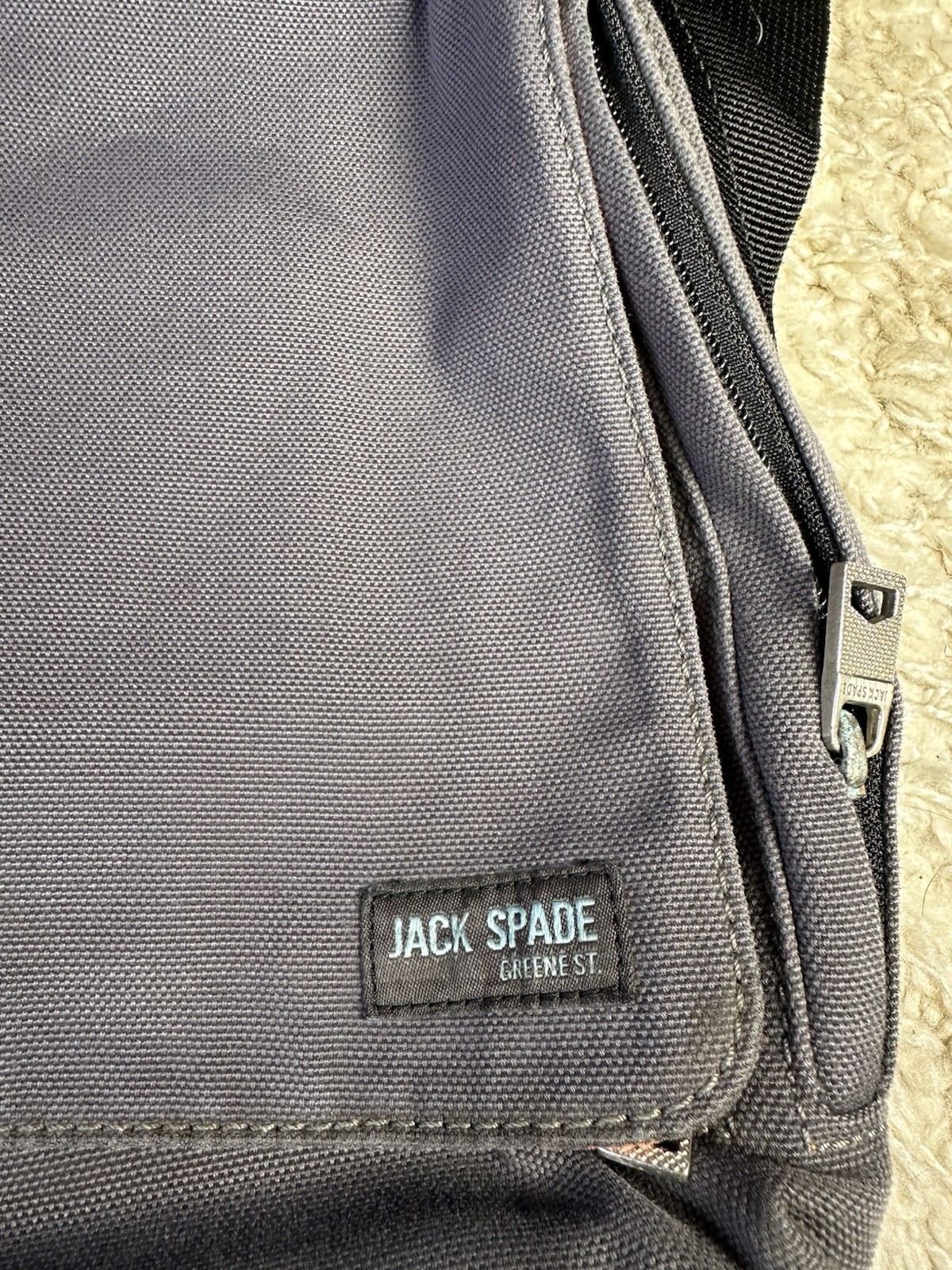 Authentic Jack Spade Greene Street Gray Canvas Messenger Bag