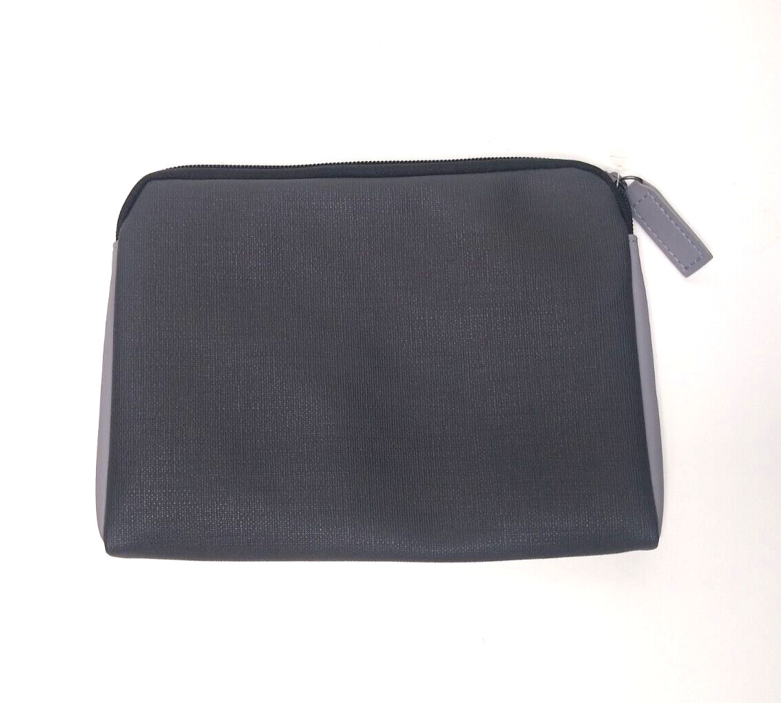 TUMI Delta Bag Pouch Grey Zip Soft Sided Air Travel Pouch, OEM Sleep Mask, New