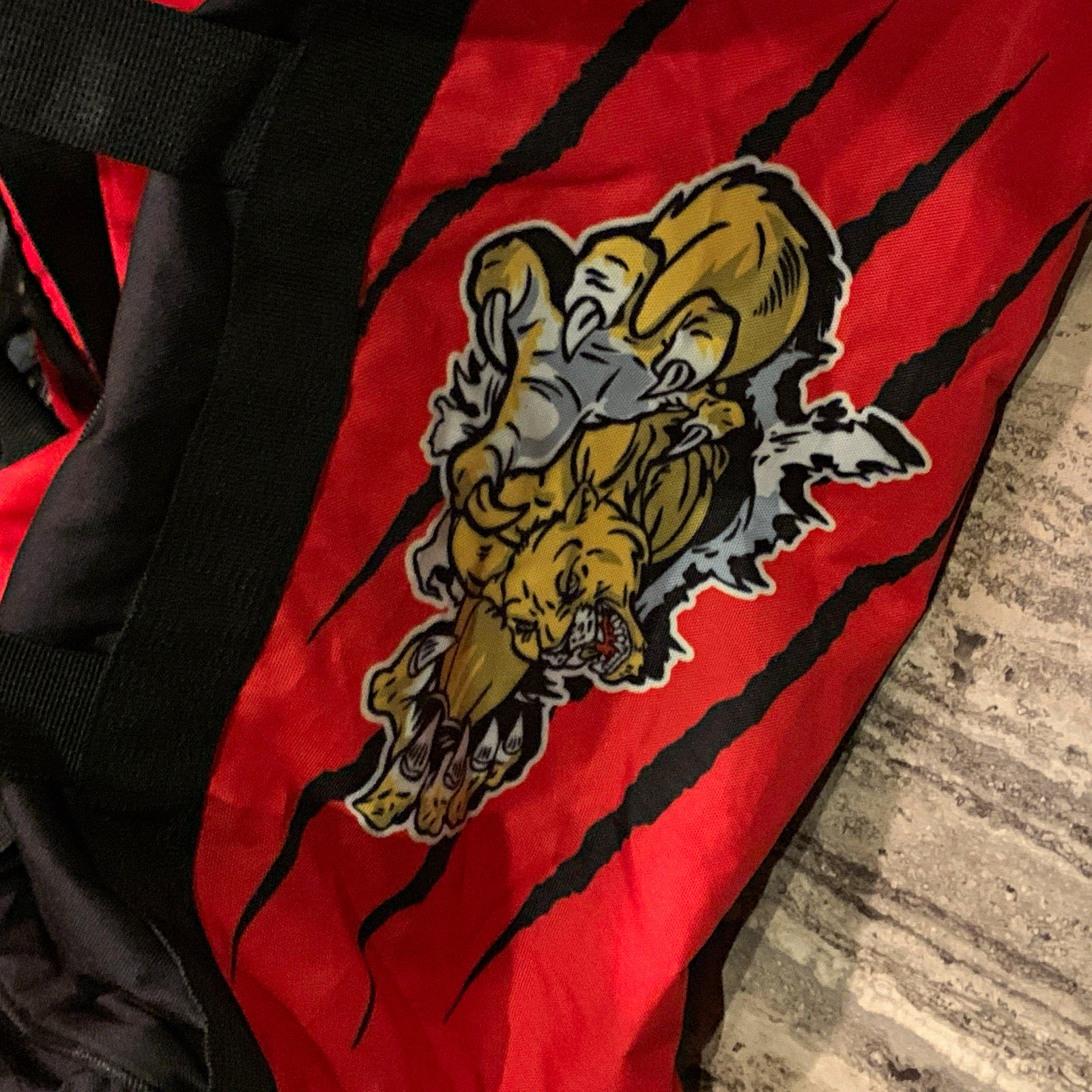 JR Cougars Red/Black Large Duffle Bag Zip Graphic Print w/ Strap Pockets
