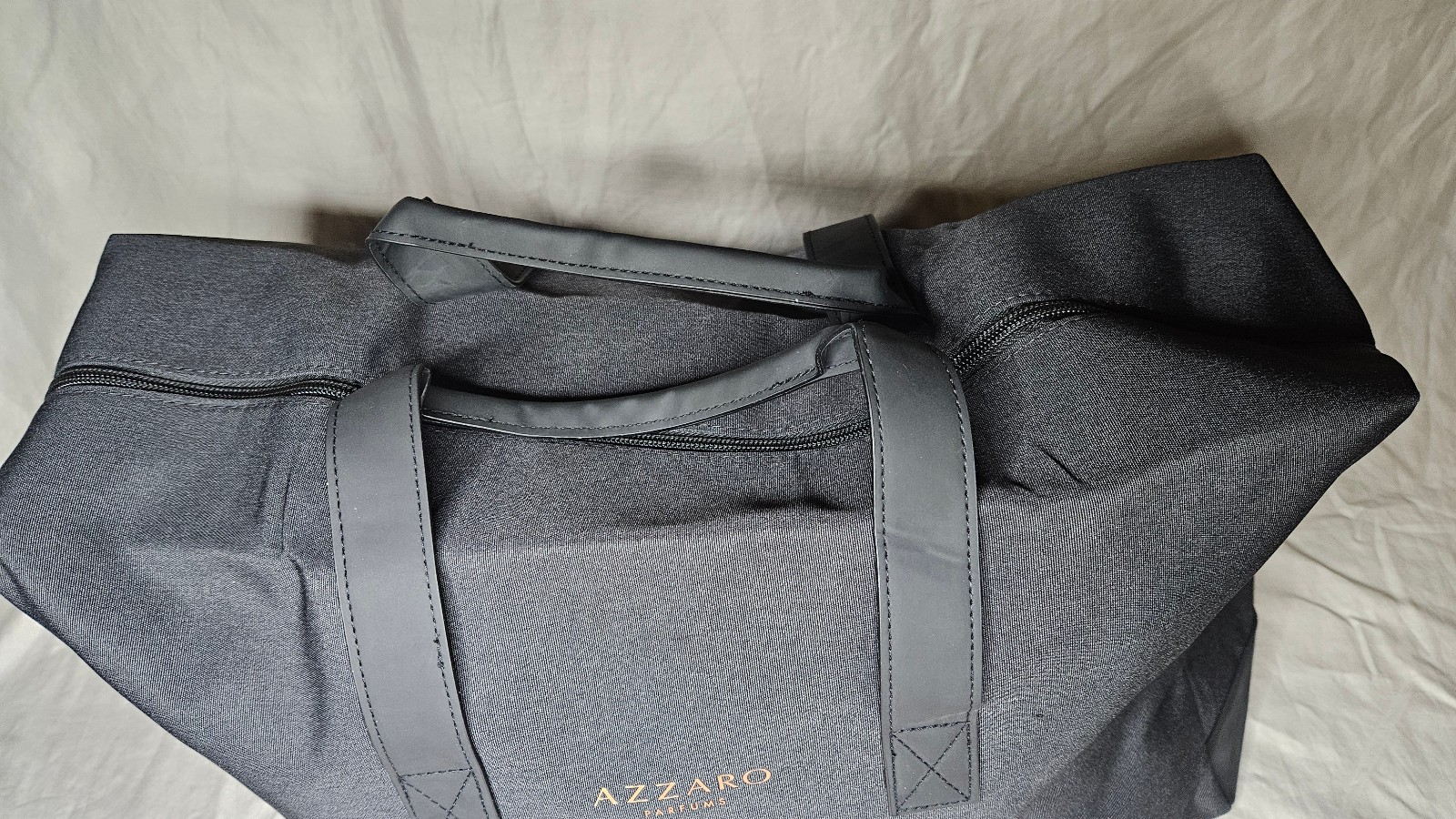 Azzaro Parfums Weekender Gym Overnight Duffle Bag Black Canvas Travel Carry On