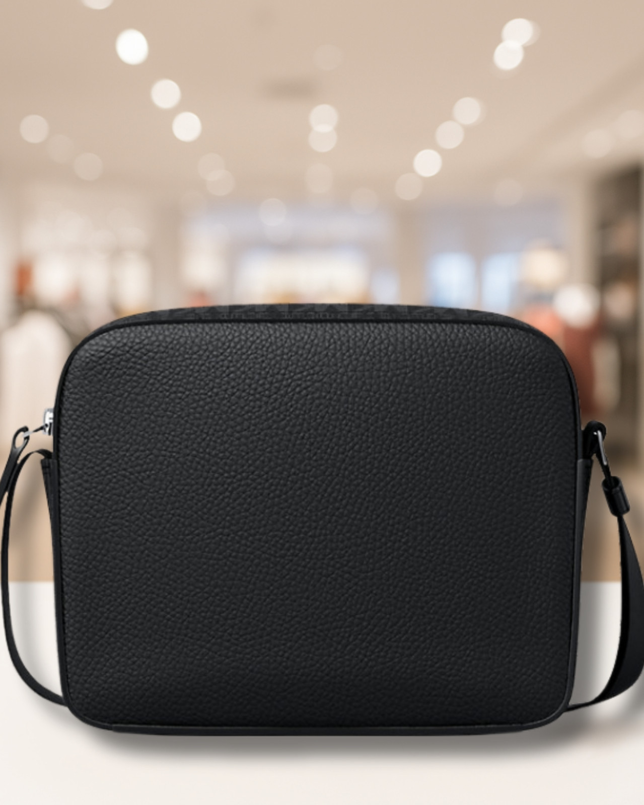 Michael Kors Cooper Men Medium Leather & Logo Flap Camera Crossbody Bag Black