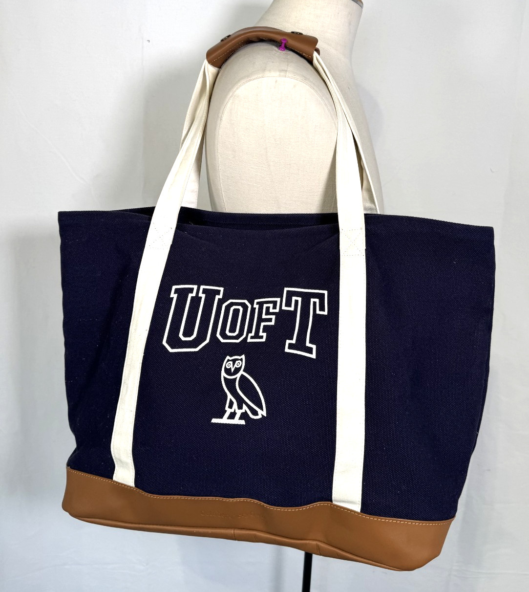 October’s Very Own OVO X University Of Toronto Large Navy Canvas Tote Bag Purse