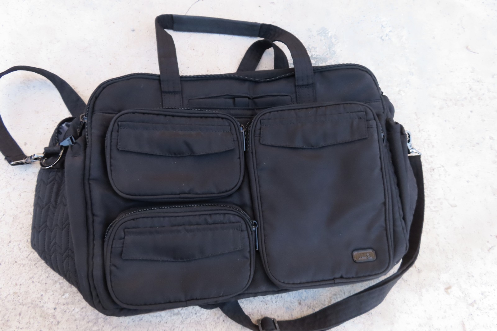 LUG CARRY-ALL DUFFLE TRAVEL BLACK GYM BAG 15″ x12″ x7″