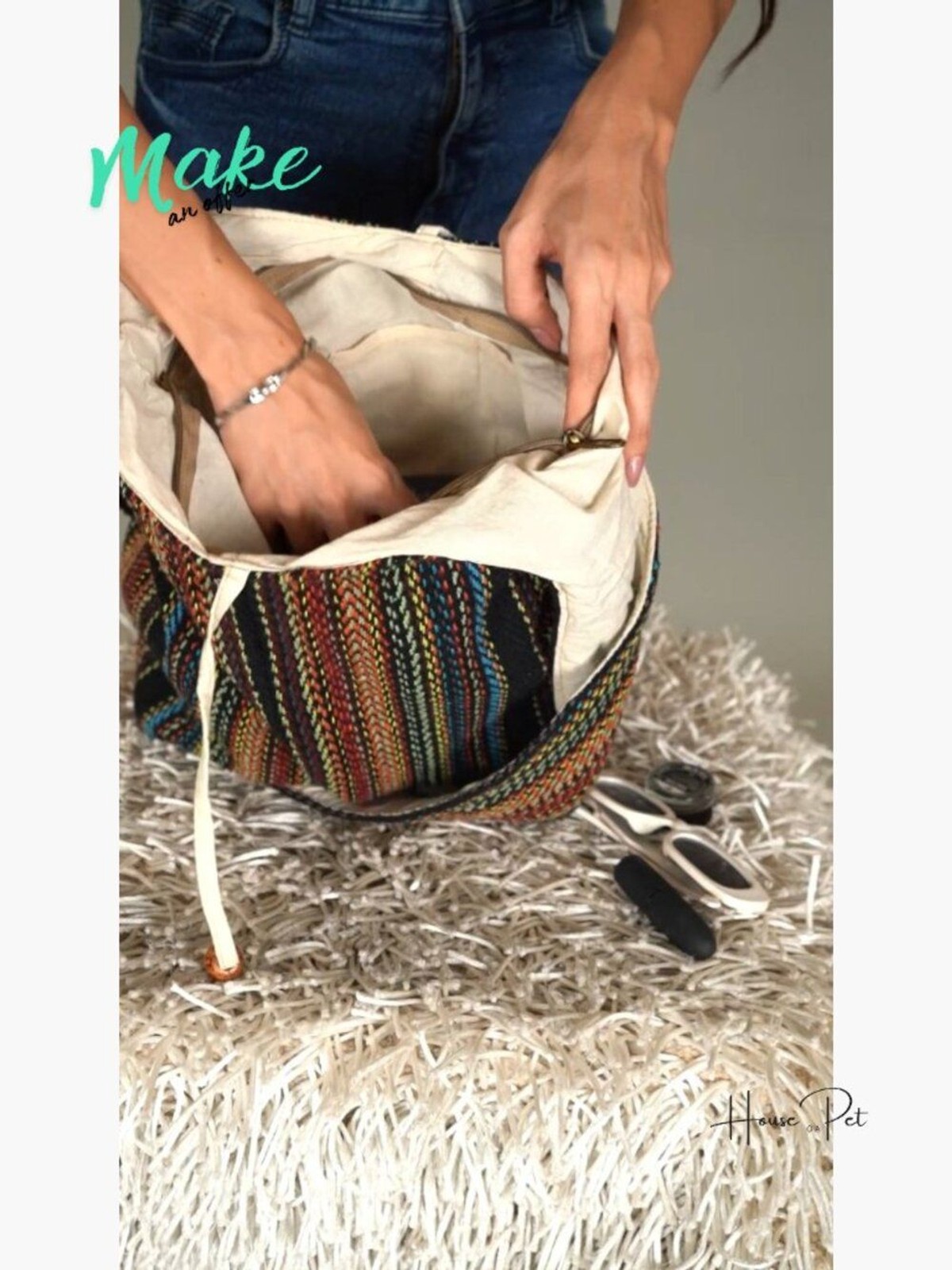 Hemp Messenger Crossbody Sling Bag Boho Eco-Friendly Organic
