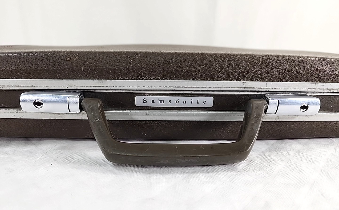 Vintage Samsonite Super Slim Hardshell Briefcase Attache Brown 17x12x2