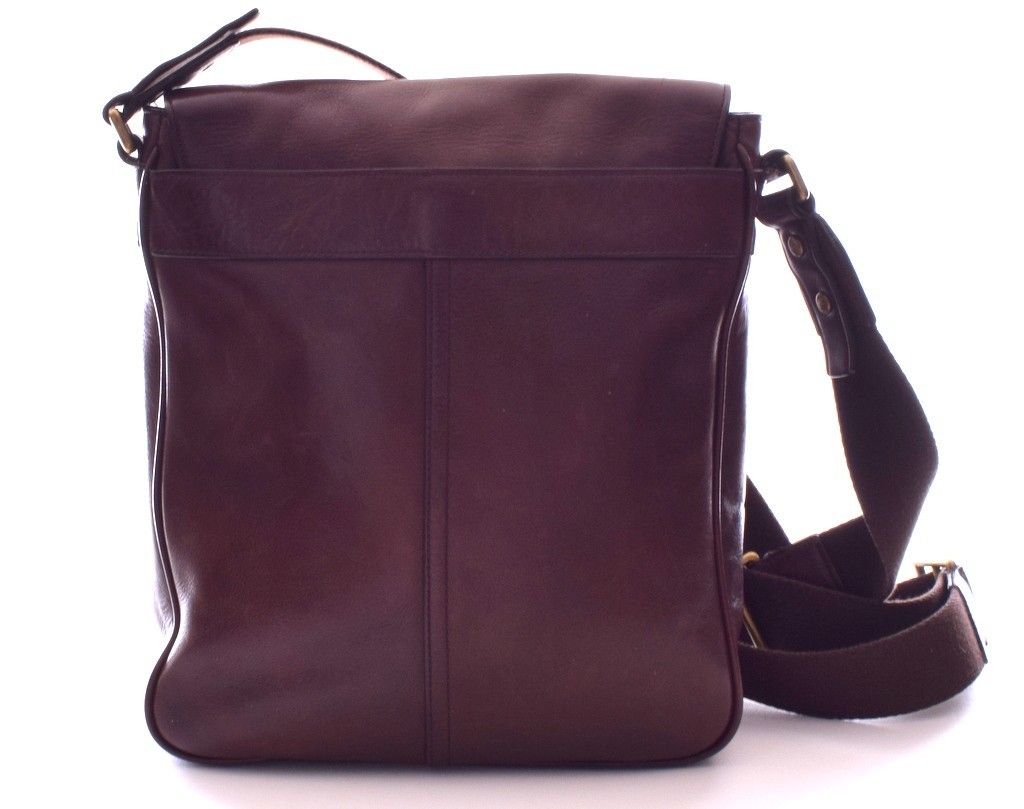 COACH Bleecker Map Bag 70942 Brown Leather Flap Men Crossbody EUC